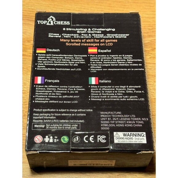 NEW TOP 1 CHESS Touch 8 Chess II & 8 Brain Games Handheld Electronic Game Stylus - Picture 6 of 6